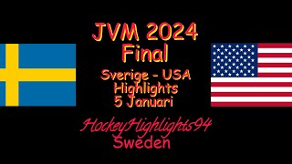 FINAL  SVERIGE  USA  JVM 2024  5 JANUARI HIGHLIGHTS [upl. by Ahseinar293]