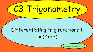 C3 Differentiating trig functions 1  Differentiation  A2  alevelmathshelp [upl. by Rehotsirk]