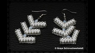 AnleitungTutorial Ohrringe Artemisia  DIY Perlen RAW CRAW [upl. by Ardnua]