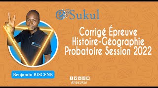 Corrigé épreuve dhistoire au probatoire session 2022 [upl. by Ecinna480]