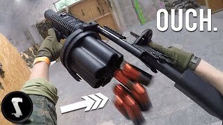 Airsoft Players get F€D UP by Painful 40mm Grenade Launcher [upl. by Eba]