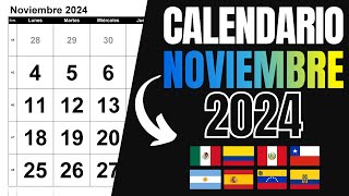 ➥ CALENDARIO NOVIEMBRE 2024  DATOS DEL MES DE NOVIEMBRE 2024 [upl. by Laurance]