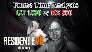 GT 1030 vs RX 550 Frame Time Analysis w G4560  Resident Evil 7 Biohazard FINDING MIA [upl. by Isnan743]