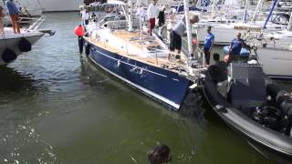 Sailing boat leaving guest harbour in Visby [upl. by Ridinger]