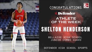 Defender Athlete of the Week Shelton Henderson Bellaire HS [upl. by Nauqad]