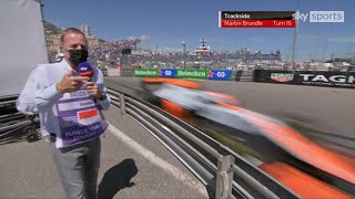 CRAZY spot view for Martin Brundle next to race track at Monaco GP [upl. by Blumenfeld]