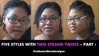 Five Easy Natural Hair Styles with Two Strand Twists  Part 1 [upl. by Sheryl]