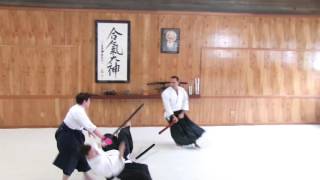 Aikido Randori  Nidan Test  Three Attackers with Shinai [upl. by Toinette]