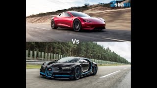 Tesla Roadster Vs Bugatti Chiron [upl. by Inoek]