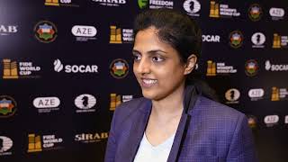 Harika Dronavalli quotIt could have been anyones resultquot  Womens World Cup  Round 2 [upl. by Edmee]