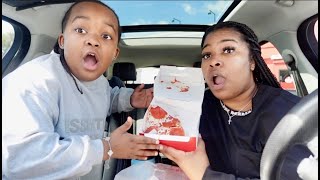 Brittany And Woo Wop Tries The KFC Chizza [upl. by Obie327]