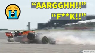 Max Verstappen TEAM RADIO after 51G CRASH with Lewis Hamilton  British GP 2021 [upl. by Milena]