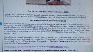 Airforce admit card kse download kre [upl. by Gonsalve]