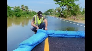 Sandless Sandbag to create water barrier to protect against flooding [upl. by Amsden]