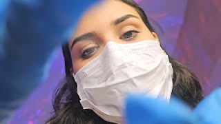 ASMR DENTISTA  LIMPEZA DENTAL bem de pertinho 👩‍⚕️ [upl. by Pinsky]