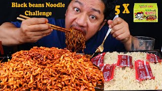 Eating 5 Black Beans Noodles in 5 Minutes Challenge  Aja Pet Full [upl. by Cornish656]