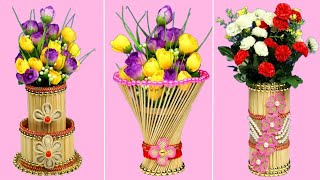 3 Easy Handmade Flower Vase Ideas  How to Make Flower Vase at Home  Flower vase DIY Ideas  DIY [upl. by Swirsky]