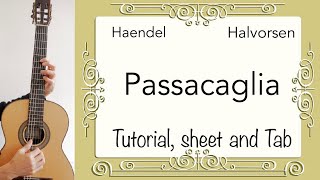 Passacaglia HaendelHalvorsen Guitar lesson sheet and Tab [upl. by Kcirdahc103]