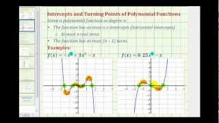 Turning Points and X Intercepts of a Polynomial Function [upl. by Nad]