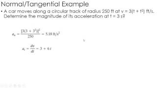 Dynamics Example Kinematics using NormalTangential Coordinates [upl. by Culberson678]