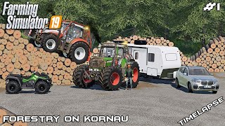 Winching logs with ChataModding MUD  Forestry on Kornau  Farming Simulator 19  Episode 1 [upl. by Annunciata]