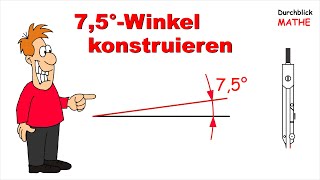 Mit dem Zirkel einen 75°Winkel konstruieren ohne Winkelmesser [upl. by Marcos927]