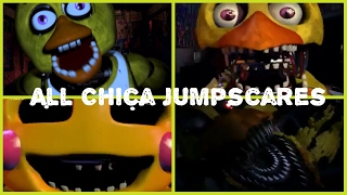 Every single Chica jumpscare Five Nights at Freddys [upl. by Nilyak]