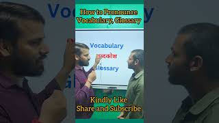 How to Pronounce Vocabulary Glossary vocabulary english pronunciation language languageskills [upl. by Aissilem]