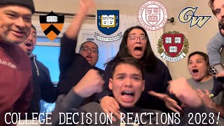 COLLEGE DECISION REACTIONS 2023 Class of 2027 Harvard Yale Princeton Cornell GW [upl. by Routh]