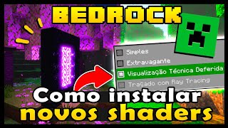 MINECRAFT 120  COMO INSTALAR NOVOS SHADERS NA BEDROCK MCPEANDROIDPCXBOX [upl. by Settle70]