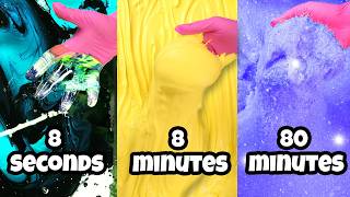 8Seconds Vs 8Minutes Vs 80Minutes Slime Making Challenge [upl. by Attecnoc]