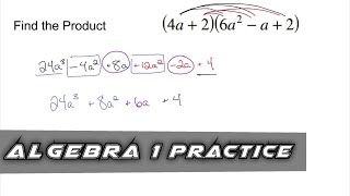 Algebra 1 Practice  Multiplying a Binomial to a Trinomial [upl. by Ranique]