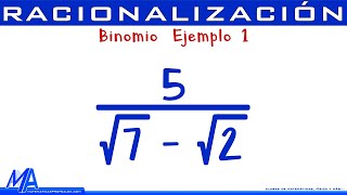 Racionalización  Denominador Binomio Ejemplo 1 [upl. by Itteb]