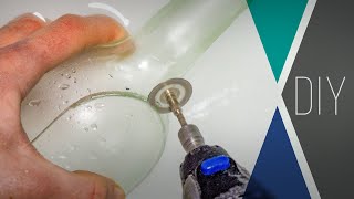 Test VI  Glasflasche längs schneiden  Glasflasche halbieren mit Dremel  DIY [upl. by Arek]