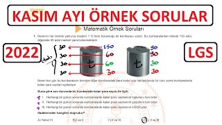 LGS Kasım Ayı Matematik Örnek Sorular ve Çözümleri 20222023 PDF [upl. by Ahtelrac]