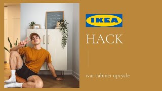 Scandinavian Style IKEA Hack  DIY Ivar Cabinet Makeover with Textured Paint amp Brass Accents [upl. by Hiltan942]