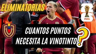 CUANTOS PUNTOS NECESITA LA VINOTINTO SACAMOS LA CALCULADORA ⚽️ ELIMINATORIAS SUDAMERICANAS 🏆 [upl. by Acim381]