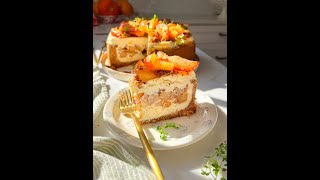 Apple Pie Italian Ricotta Cheesecake I fallbaking holidayrecipes [upl. by Trometer827]