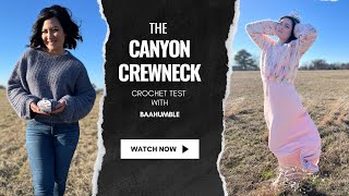 Canyon Crewneck Crochet Test with Baahumble [upl. by Nnairahs659]