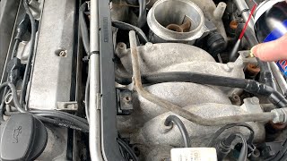 Finding Engine Vacuum Leaks With Brake Cleaner  Mercedes R129 or any Car [upl. by Orvan97]