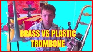 Comparing Pbone plastic trombone with a Brass Trombone [upl. by Leunamesoj]