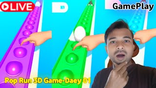 Live Game Play Video in Pop Run 3D Day 01 [upl. by Adieren]