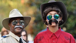 Trickortreaters turn out in droves along Ridge Avenue in Macon Georgia [upl. by Afital]