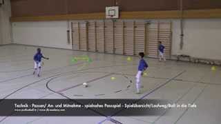 Fussballtraining Koordination mit Passspiel  Passen  Technik [upl. by Lanti863]