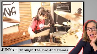 LucieV Reacts for the first time to 【 JUNNA 】 Through The Fire And Flames  DragonForce  Drum Cover [upl. by Pandolfi239]