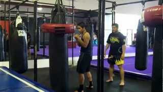 Practicing the YawYan Scorpion Alakdan Kick at JAM Fitness Center [upl. by Eilyac262]