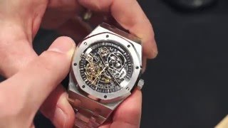 Audemars Piguet Royal Oak Double Balance Wheel Openworked Watch HandsOn  aBlogtoWatch [upl. by Ricca834]