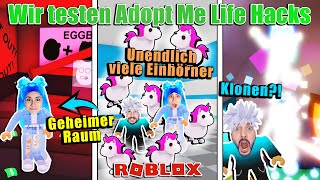 WIR TESTEN ADOPT ME LIFEHACKS Unsichtbar Geheimgänge IMMER EINHORN bekommen Roblox Deutsch [upl. by Duquette]