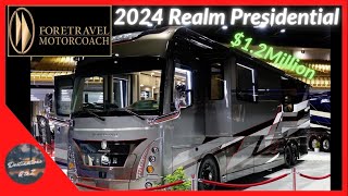 TOUR of 2024 Foretravel Realm Presidential with SPA at Tampa RV Supershow [upl. by Brittain619]