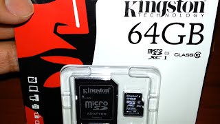 Kingston MicroSDXC I de 64GB Clase 10 Unboxing [upl. by Anyad]